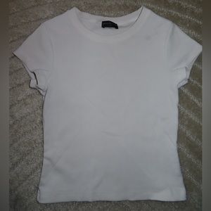 White Fox Ribbed White T